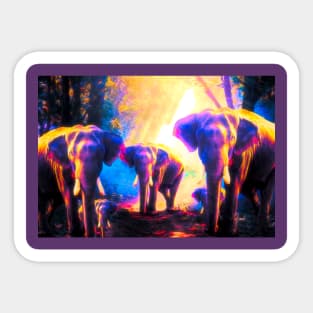 Elephants Family Sticker